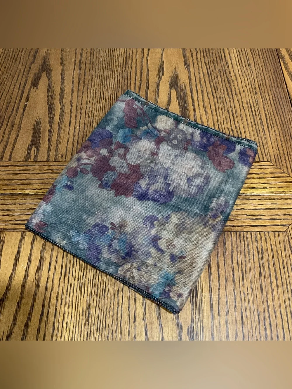Multicolor Reversible Floral/Plaid Scarf